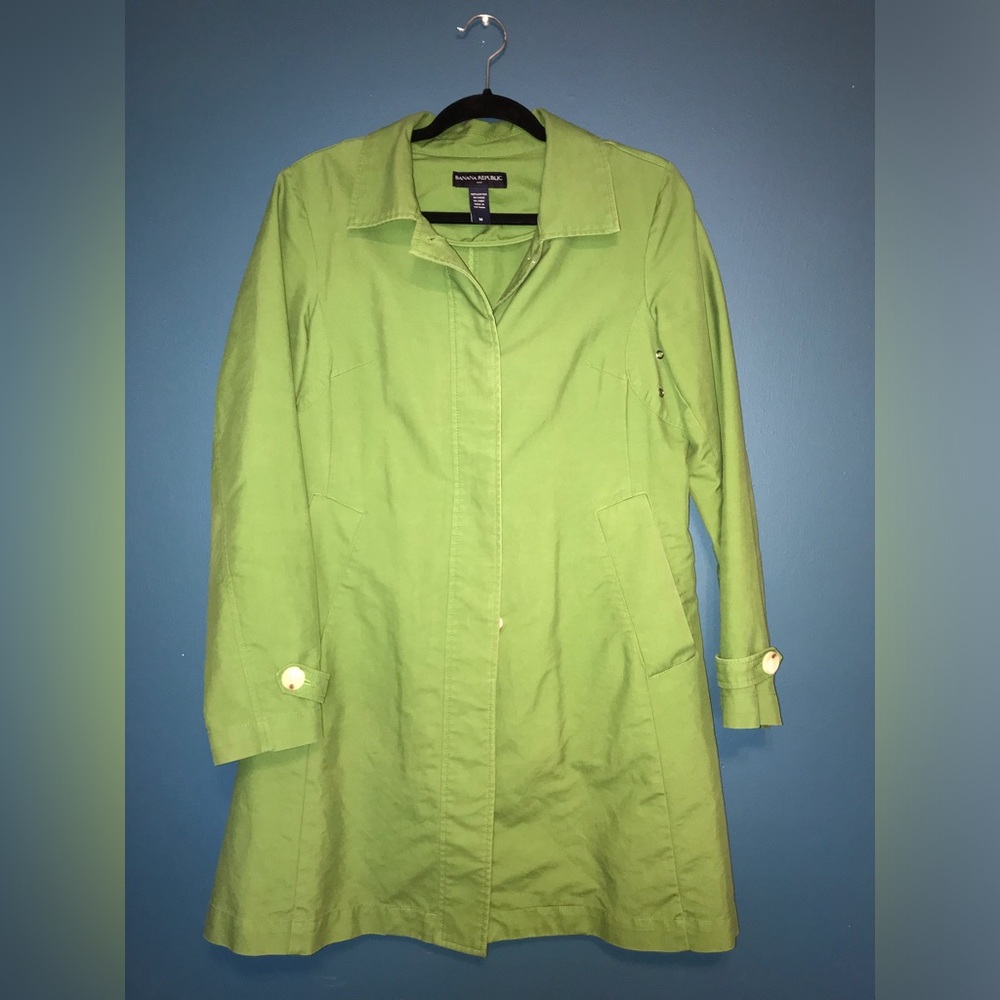 Banana Republic- Womens Green Lightweight Trench Coat - Picture 2 of 7